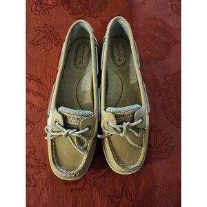 Sperry Womens Top-Sider Boat Shoes 9M Leather/Syn Upper Tan